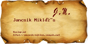 Jancsik Miklós névjegykártya