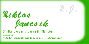 miklos jancsik business card