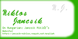 miklos jancsik business card